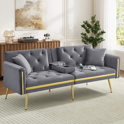 Modern velvet sofa bed sleeper - modern,