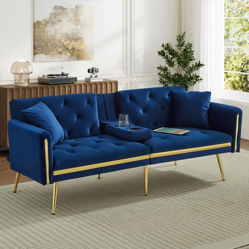 Modern velvet sofa bed - bed, 2