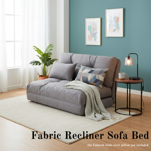 Fabric recliner sofa bed - fabric,
