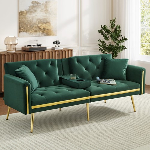 Modern velvet sofa - velvet, bed